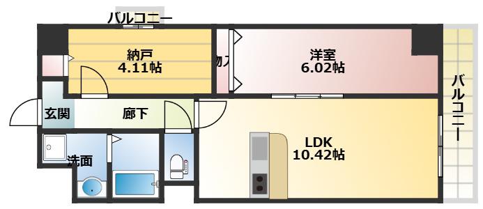 アーバンパーク新大阪(2LDK/7階)の間取り写真