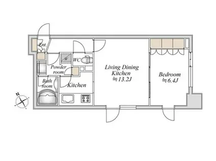 ラドゥセール浅草橋(1LDK/8階)の間取り写真