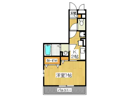 リヴィエール(ワンルーム/2階)の間取り写真