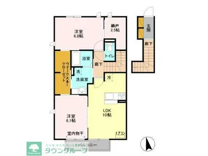 グランビュー(2SLDK/2階)の間取り写真