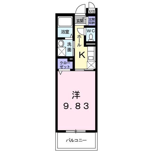 GOLD M KAMO(1K/3階)の間取り写真