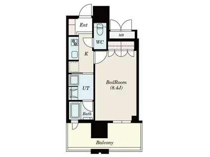 ローレルタワー名古屋栄(1K/5階)の間取り写真