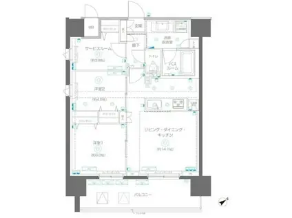 アルファレジデンシア南千住(2SLDK/7階)の間取り写真