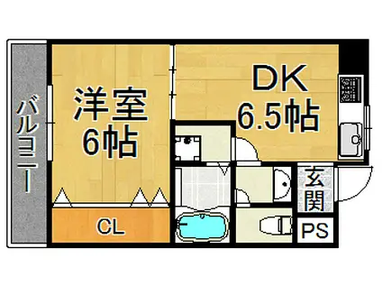 VERDE(1DK/2階)の間取り写真