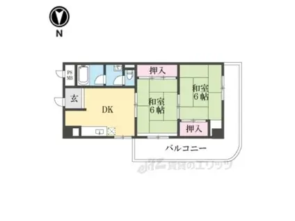 三郷駅前ビル(2DK/4階)の間取り写真