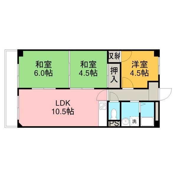 セジュールHIRO(3LDK/5階)の間取り写真