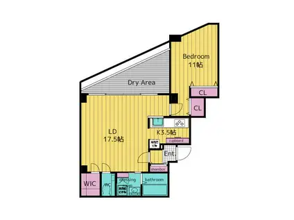レジデンス広尾(1LDK/1階)の間取り写真