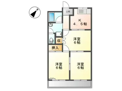 リバティハイツ(3K/2階)の間取り写真
