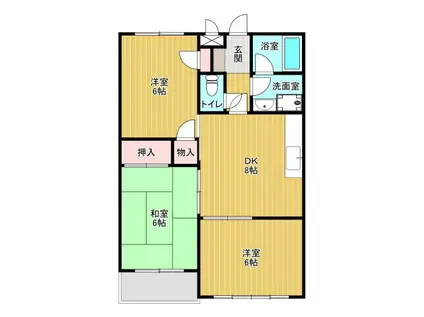 今田マンション(2LDK/1階)の間取り写真