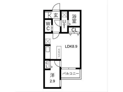 FIKA道徳(1LDK/1階)の間取り写真