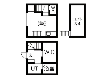 カーサ さくらI(1K/1階)の間取り写真