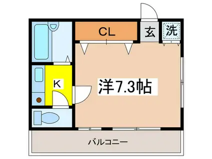 ハウス58(1K/2階)の間取り写真