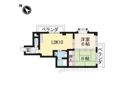 TK矢倉(2LDK/9階)の間取り写真