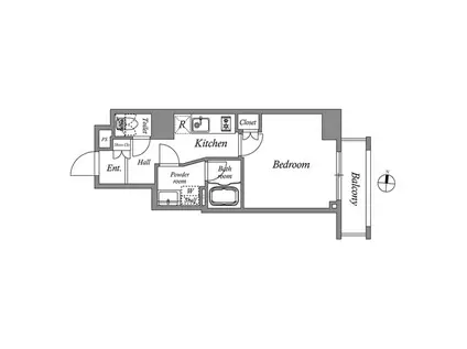 クオリタス東十条(1K/4階)の間取り写真