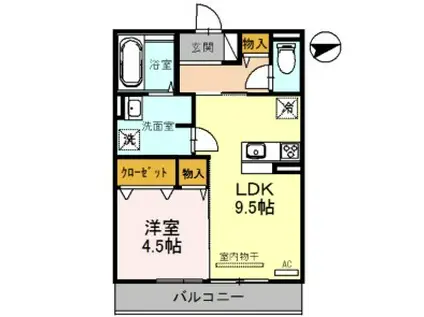 ランビエンス雅(1LDK/1階)の間取り写真
