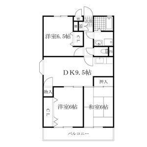 プライム北進(3DK/3階)の間取り写真