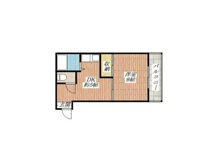 FLAT34茨木(1DK/2階)の間取り写真
