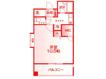 イーリス希望が丘(1K/3階)の間取り写真