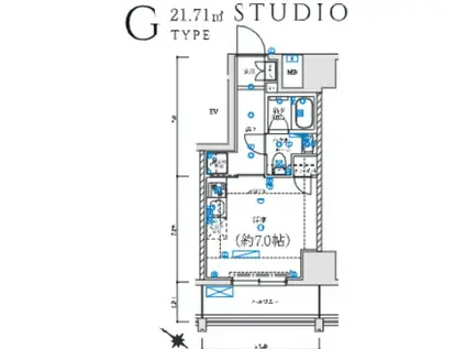 レグゼ 横濱関内(ワンルーム/8階)の間取り写真