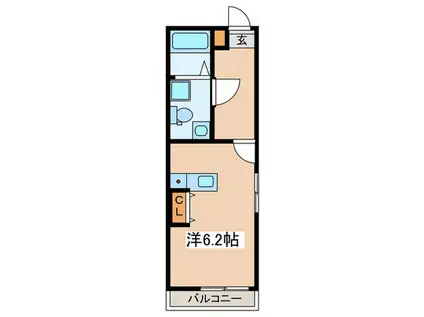 ミレ二アス西荻(ワンルーム/1階)の間取り写真