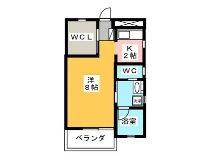 KARYON(ワンルーム/2階)の間取り写真