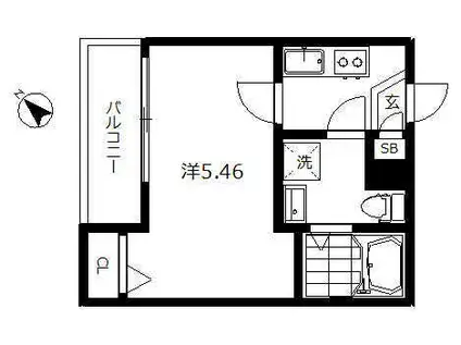 インベスト蒲田イースト7(1K/3階)の間取り写真
