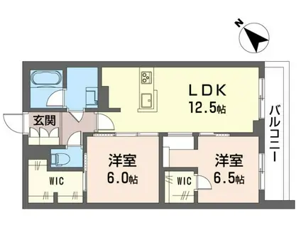 フェリシード野沢(2LDK/2階)の間取り写真