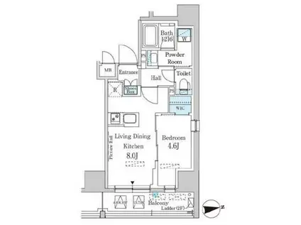パークアクシス神田レジデンス(1LDK/7階)の間取り写真