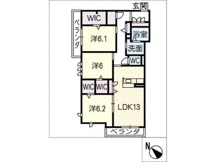 プリミエール(3LDK/2階)の間取り写真
