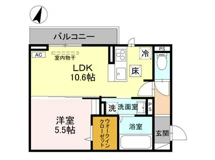 CLASSEUM幸西III(1LDK/1階)の間取り写真