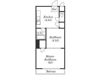 ヒルトップクラルテ(2DK/2階)の間取り写真