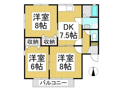 ガーデンハイム高田(3DK/1階)の間取り写真
