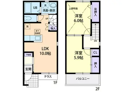 ハイトスコーポ(2LDK/1階)の間取り写真