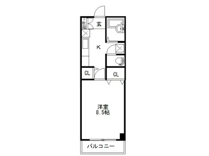 タウンアローズ86(1K/3階)の間取り写真