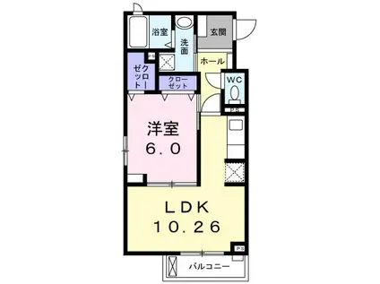 エスケーイリス(1LDK/2階)の間取り写真