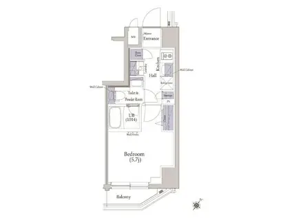 HYS 横浜サウスウエスト(1K/9階)の間取り写真