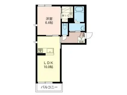 ヴィエント I(1LDK/2階)の間取り写真