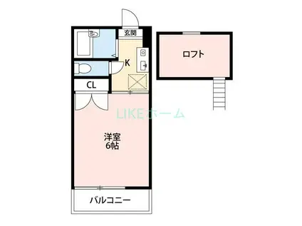 アミー一番館(1K/2階)の間取り写真