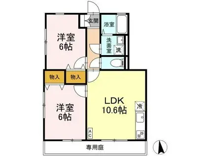 テルピンハウス(2LDK/1階)の間取り写真