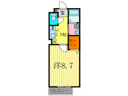 グランドール(1K/1階)の間取り写真