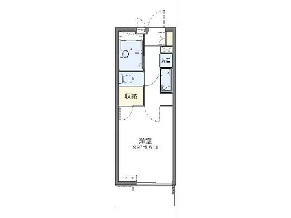 レオパレス晴屋II(1K/1階)の間取り写真