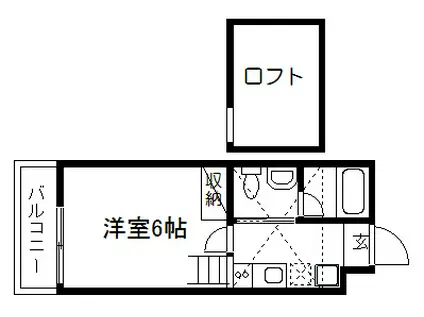 アストレア京都五辻町(1K/2階)の間取り写真
