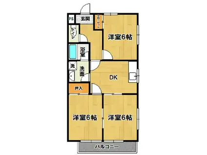 グリーンハイツE(3DK/2階)の間取り写真