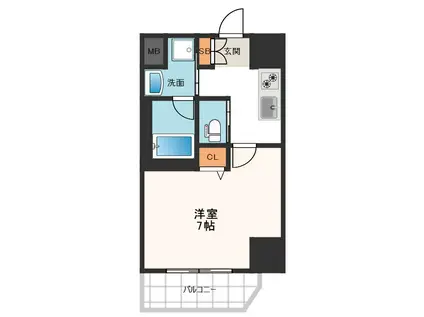 ファーストステージ京町堀レジデンス(1K/9階)の間取り写真