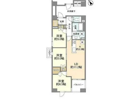 ファインレジデンス三田(3LDK/5階)の間取り写真
