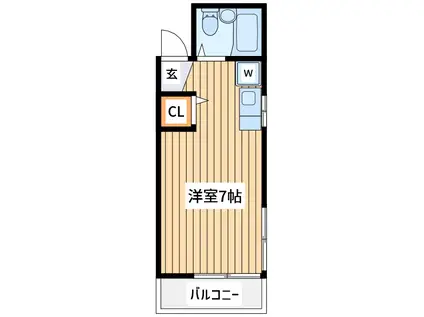 林荘(ワンルーム/2階)の間取り写真