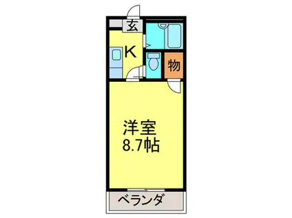 クローバー藤原(1K/4階)の間取り写真