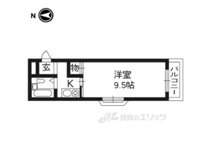 コート黄檗(1K/2階)の間取り写真