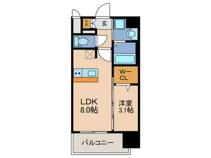エスプレイス名古屋神宮前(1LDK/3階)の間取り写真