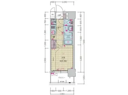 プレサンス岐阜ゼクシス(1K/12階)の間取り写真